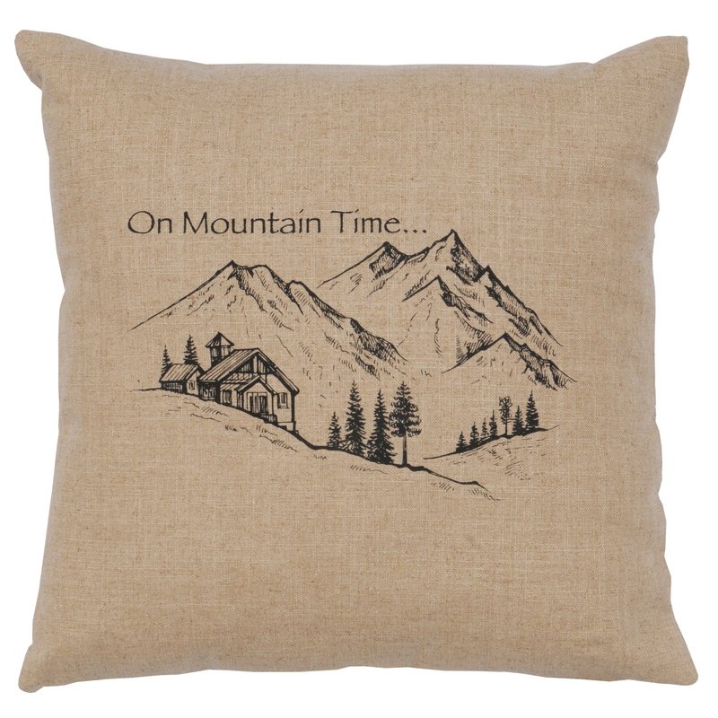 "Mountain Time" Image Pillow - Linen Natural