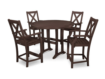 Braxton 5-Piece Nautical Trestle Arm Chair Counter Set Photo