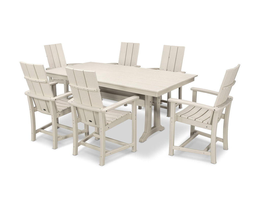 Modern Adirondack 7-Piece Rustic Farmhouse Dining Set with Trestle Legs Retreat Home Furniture