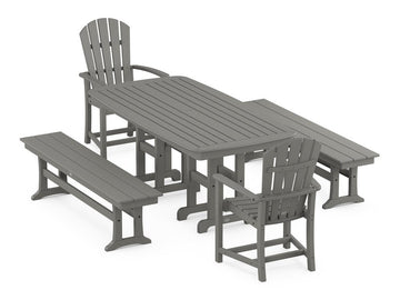 Palm Coast 5-Piece Dining Set with Benches Photo