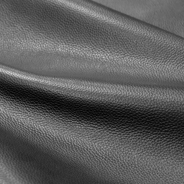 Coal Leather | Leather Fabric by the yard