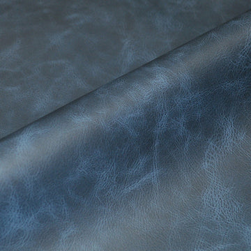 Worn Blue Leather | Leather Fabric by the yard