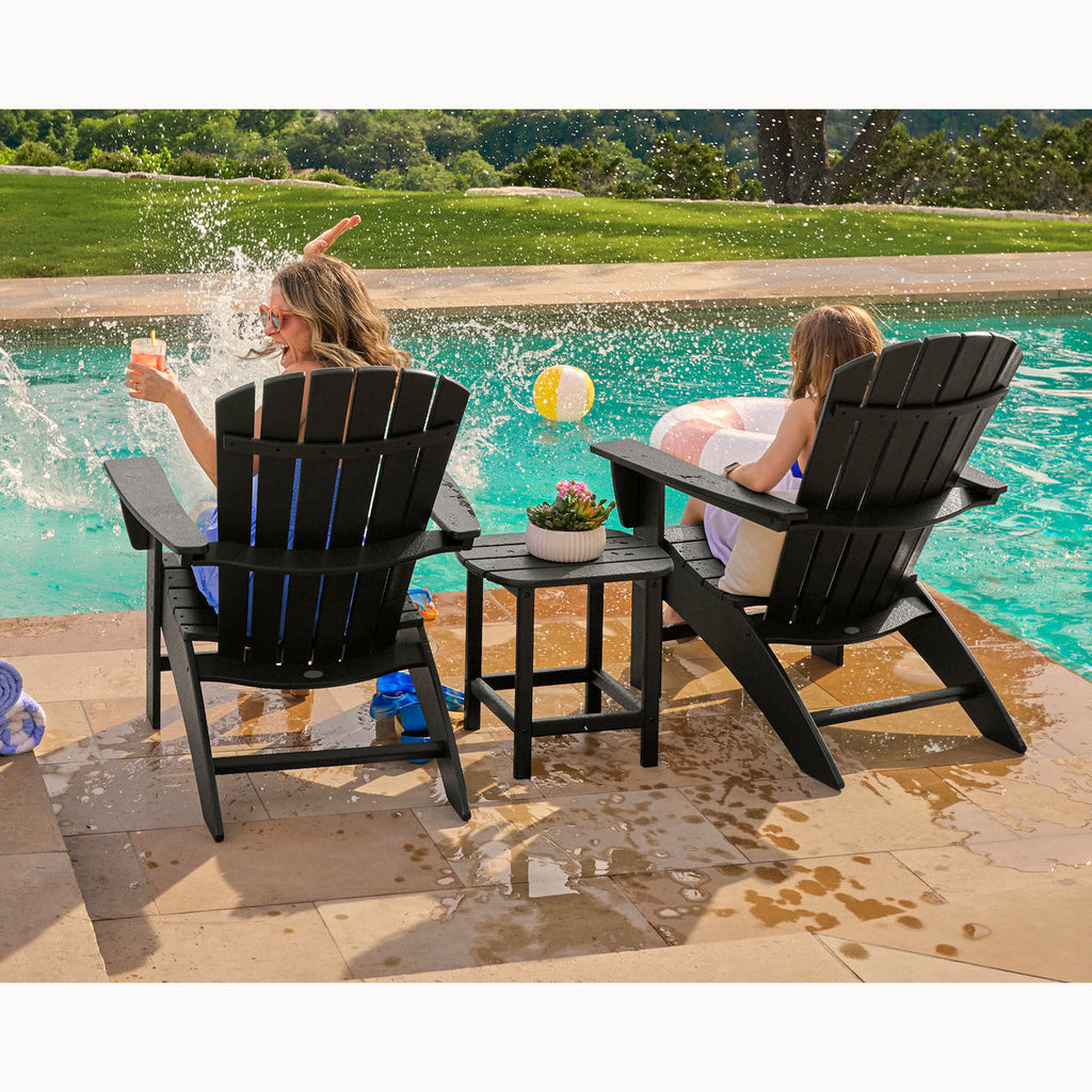 Nautical 3-Piece Curveback Adirondack Set Retreat Home Furniture