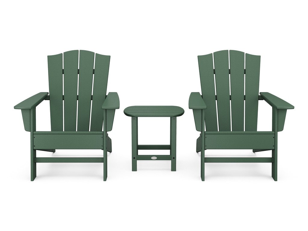 Wave 3-Piece Adirondack Chair Set with The Crest Chairs Photo