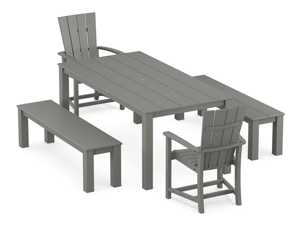 Quattro 5-Piece Parsons Dining Set with Benches Photo