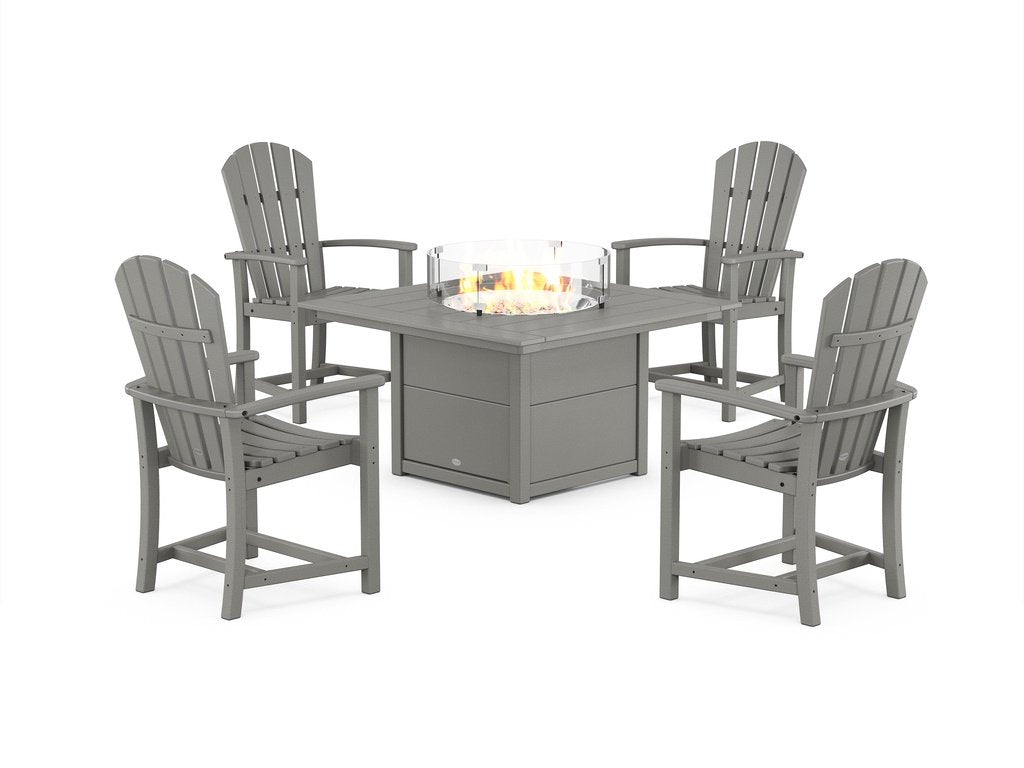 Palm Coast 4-Piece Upright Adirondack Conversation Set with Fire Pit Table Photo