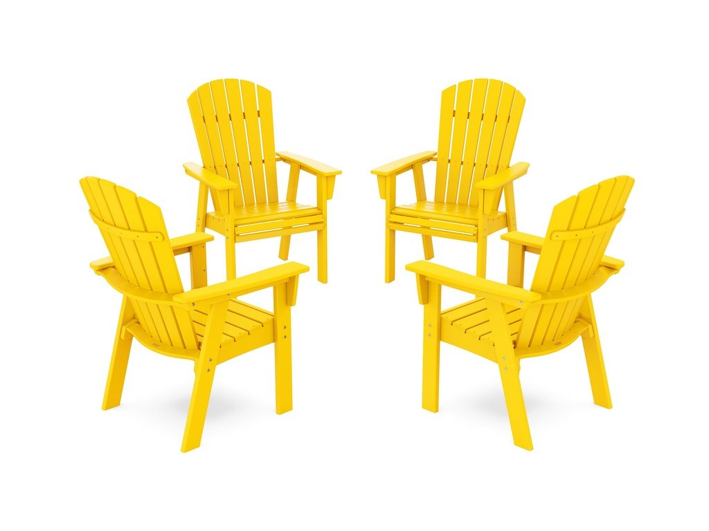 Nautical 4-Piece Curveback Upright Adirondack Conversation Set Photo