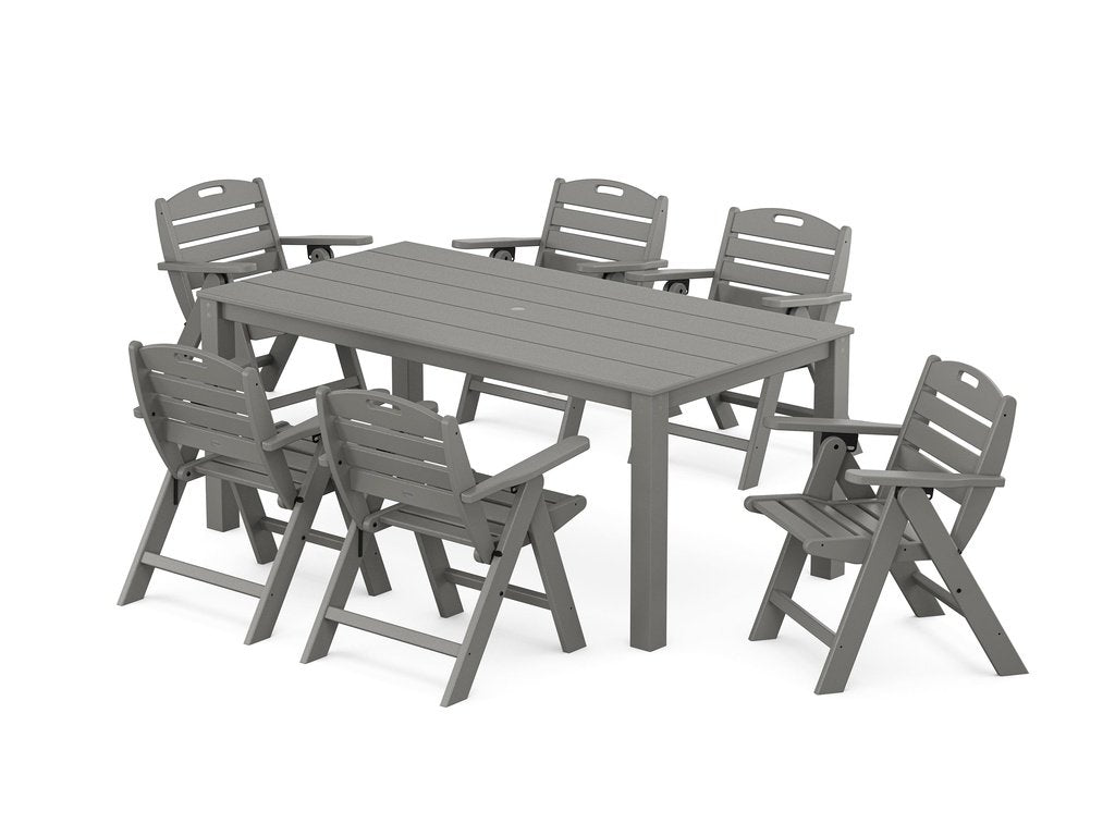 Nautical Folding Lowback Chair 7-Piece Parsons Dining Set Photo