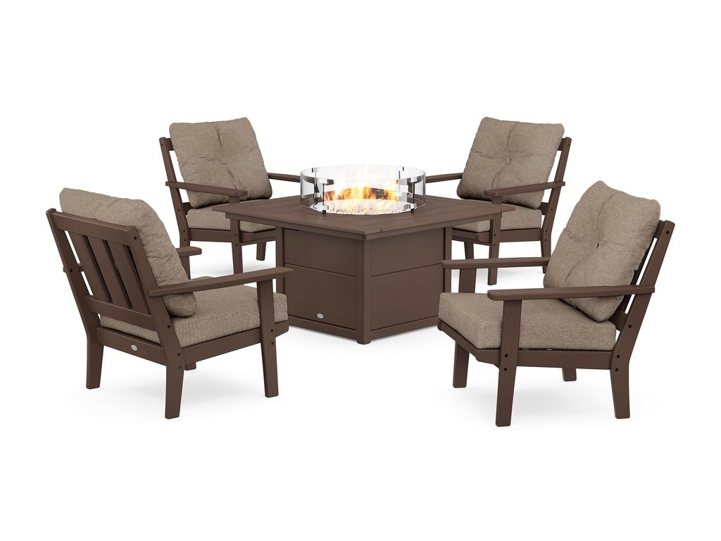 Oxford 5-Piece Deep Seating Set with Fire Pit Table Photo