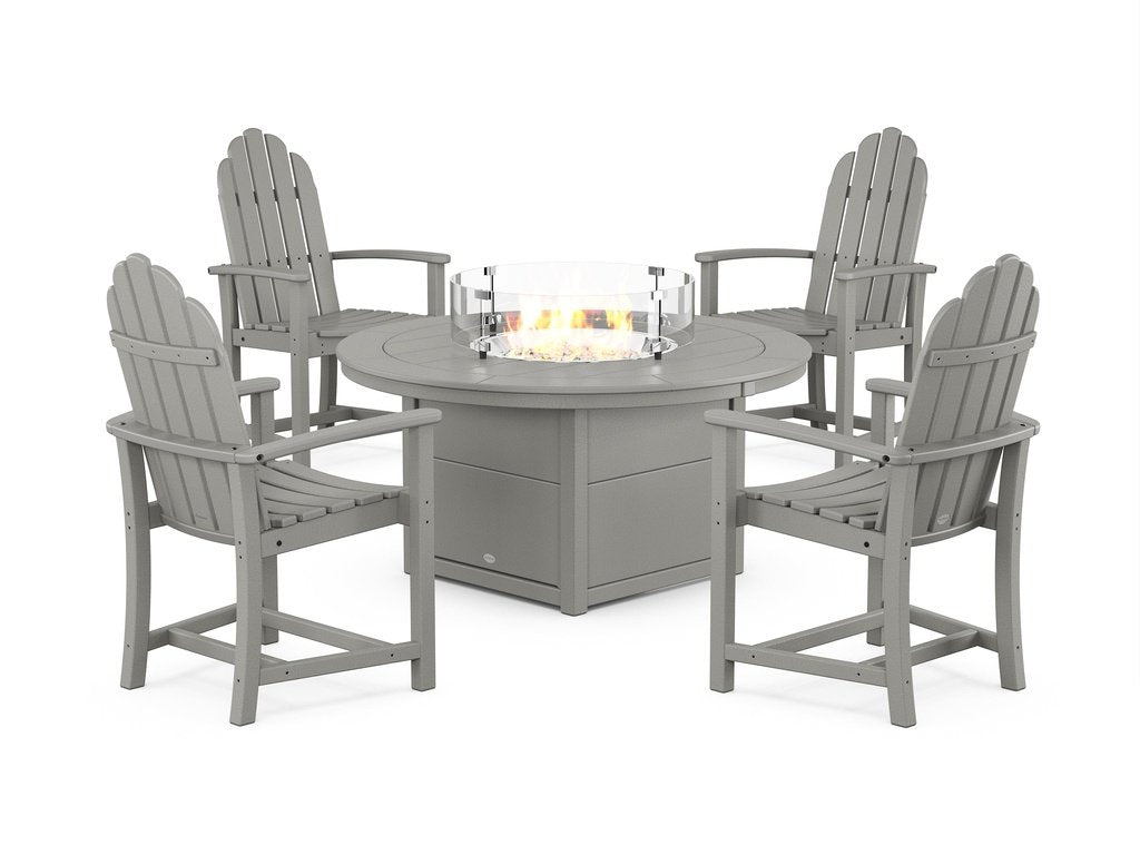 Classic 4-Piece Upright Adirondack Conversation Set with Fire Pit Table Photo