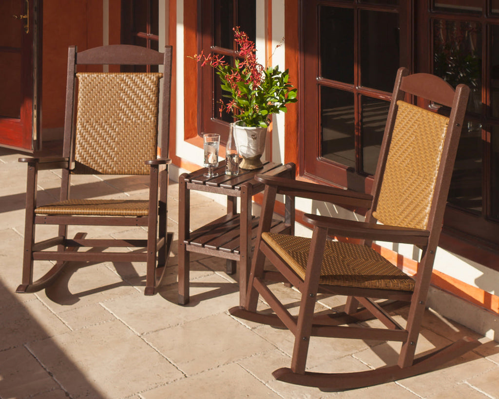 Presidential Woven Rocking Chair | Mahogany with Tigerwood Retreat Home Furniture