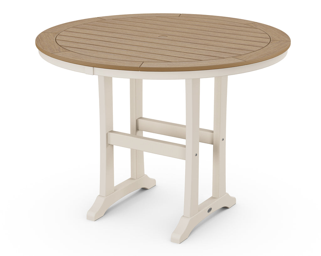 Nautical Trestle 48" Round Counter Table | Select Accents Retreat Home Furniture