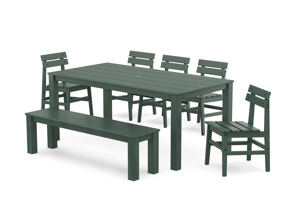 Modern Studio Plaza Chair 7-Piece Parsons Dining Set with Bench Photo