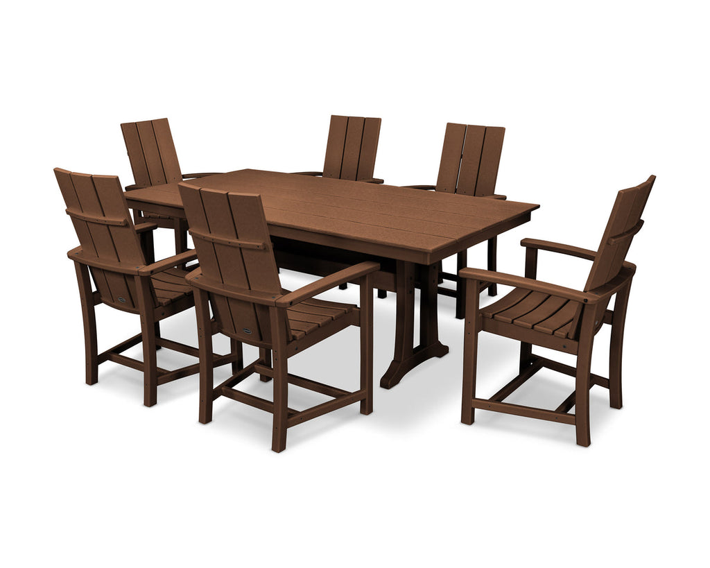 Modern Adirondack 7-Piece Rustic Farmhouse Dining Set with Trestle Legs Retreat Home Furniture