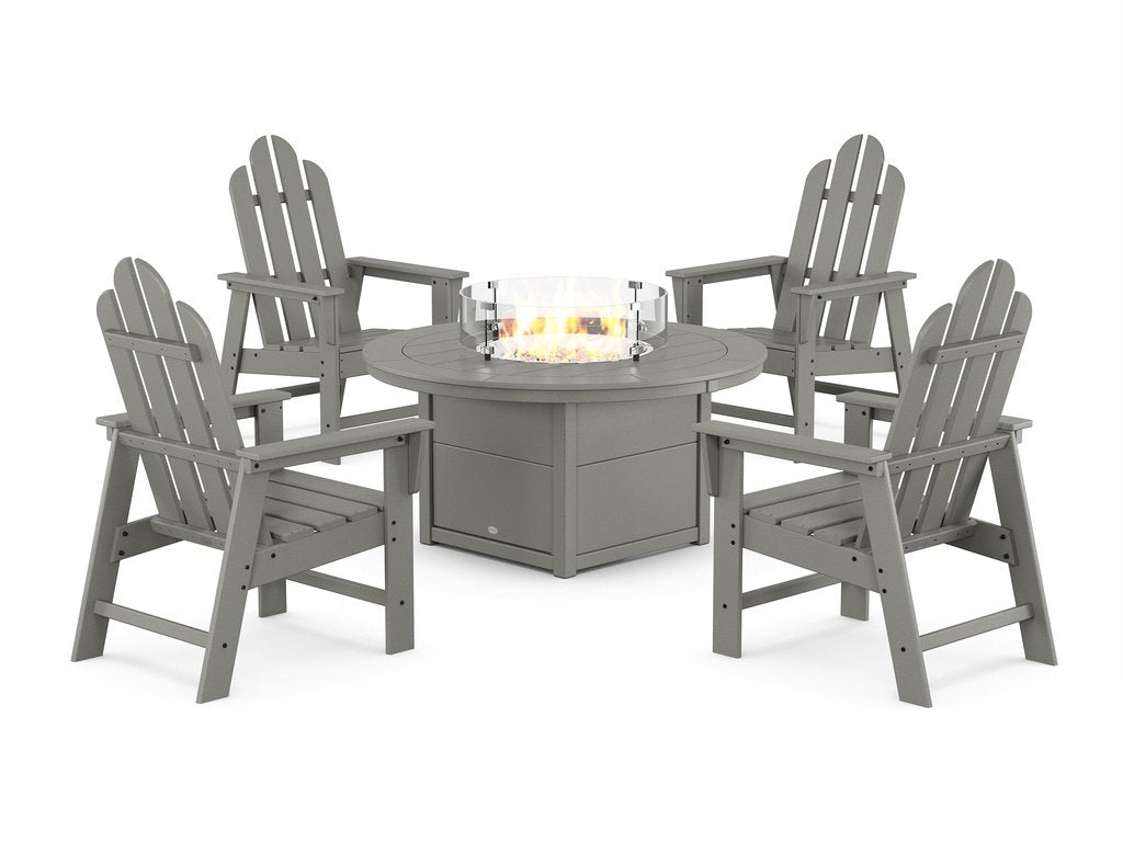 Long Island 4-Piece Upright Adirondack Conversation Set with Fire Pit Table Photo