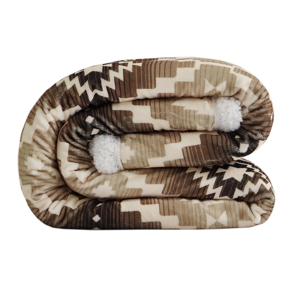 Chalet Aztec Campfire Sherpa Throw Retreat Home Furniture