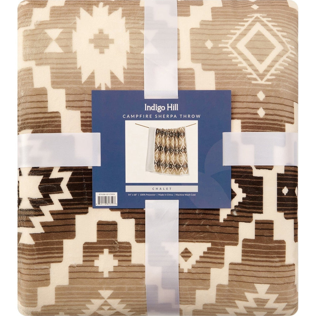 Chalet Aztec Campfire Sherpa Throw Retreat Home Furniture