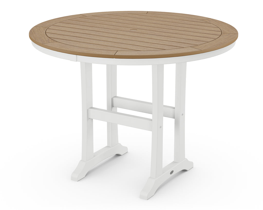 Nautical Trestle 48" Round Counter Table | Select Accents Retreat Home Furniture