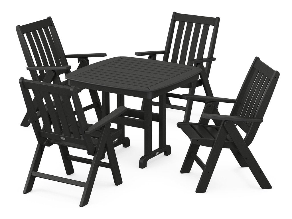 Vineyard Folding Chair 5-Piece Dining Set Photo