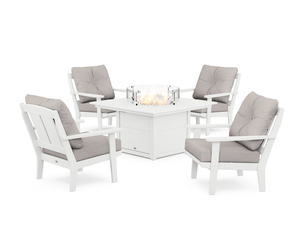 Mission 5-Piece Deep Seating Set with Fire Pit Table Retreat Home Furniture