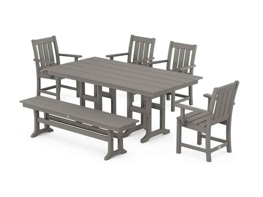 Oxford 6-Piece Farmhouse Dining Set with Bench Photo
