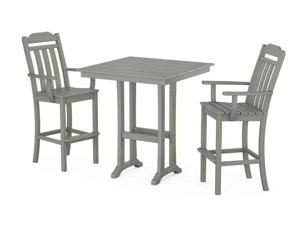 Country Living 3-Piece Farmhouse Bar Set with Trestle Legs Photo