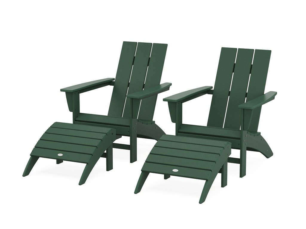Modern Adirondack Chair 4-Piece Set with Ottomans Photo
