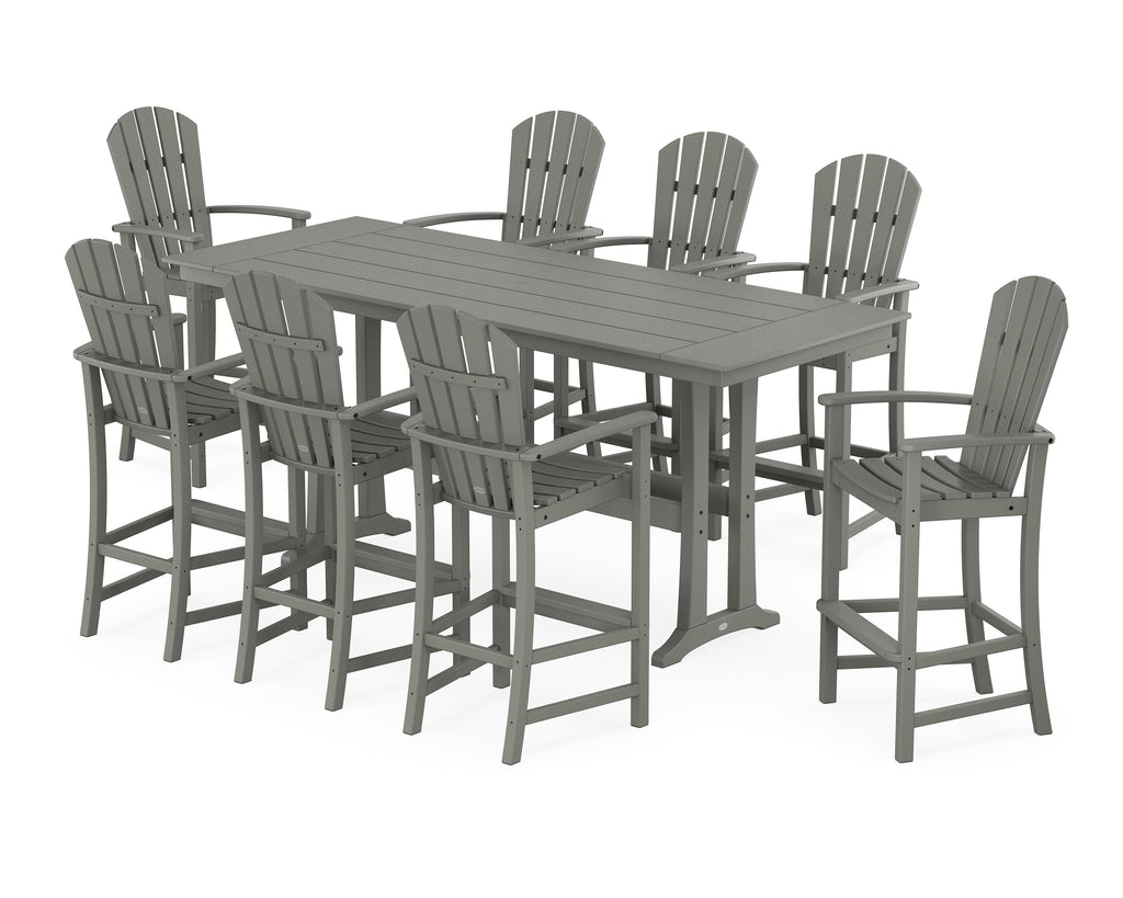 Palm Coast 9-Piece Farmhouse Bar Set with Trestle Legs Photo