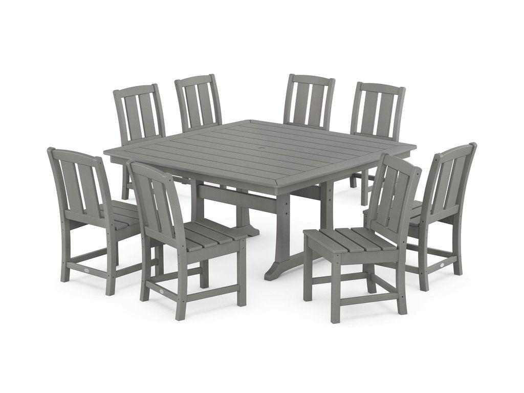 Mission Side Chair 9-Piece Square Dining Set with Trestle Legs Photo