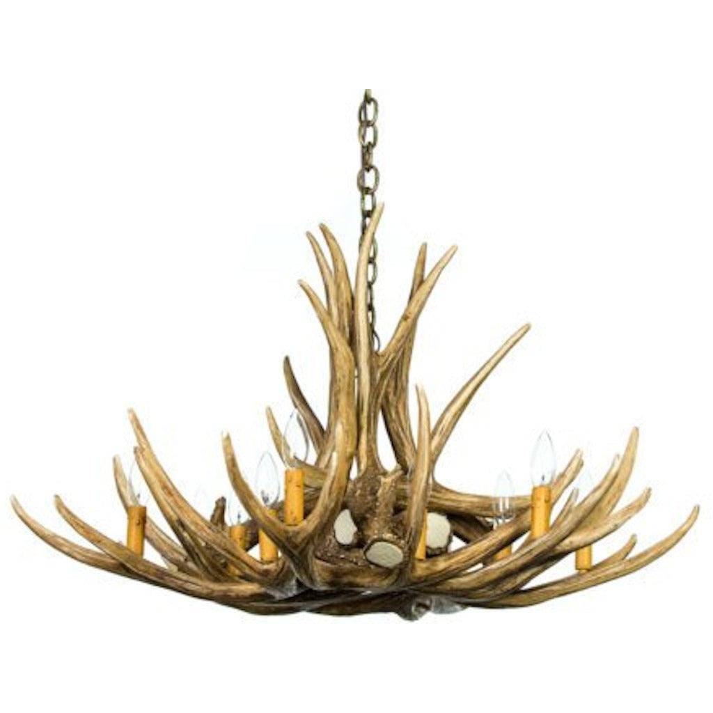 12 LT FAUX MULE DEER CHANDELIER