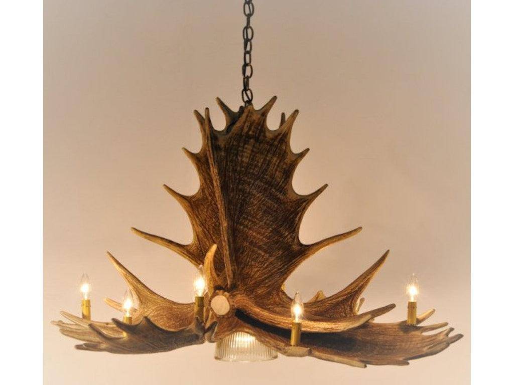 8 LT FAUX MOOSE ANTLER CHANDELIER