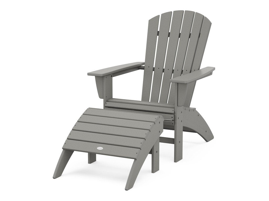 Nautical Curveback Adirondack Chair 2-Piece Set with Ottoman Photo