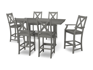 Braxton 7-Piece Farmhouse Trestle Bar Set Photo