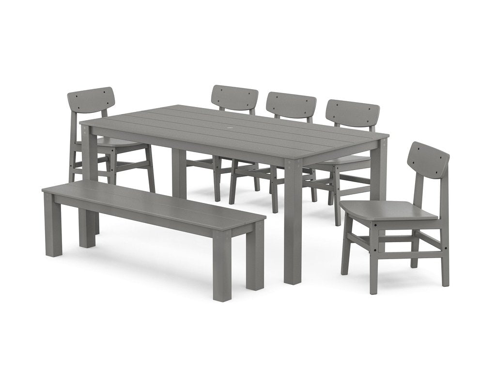 Modern Studio Urban Chair 7-Piece Parsons Dining Set with Bench Photo