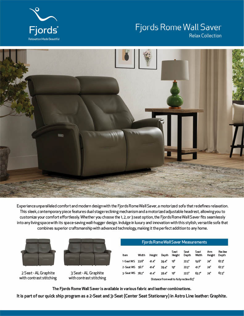 Rome Reclining Wall Saver Loveseat - Retreat Home Furniture