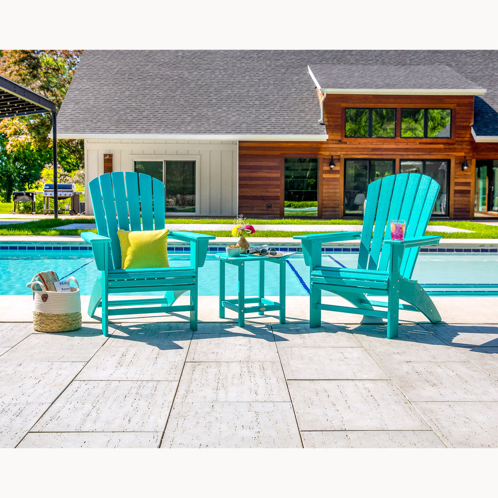 Nautical 3-Piece Curveback Adirondack Set Retreat Home Furniture