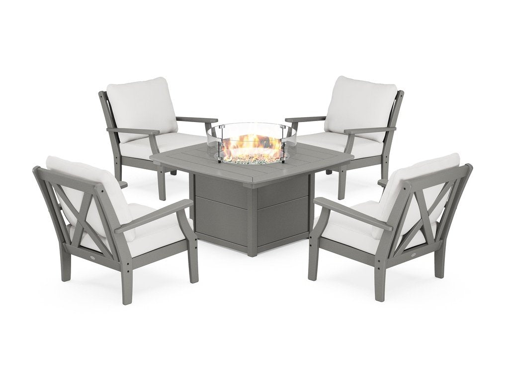 Braxton 5-Piece Deep Seating Conversation Set with Fire Pit Table Photo