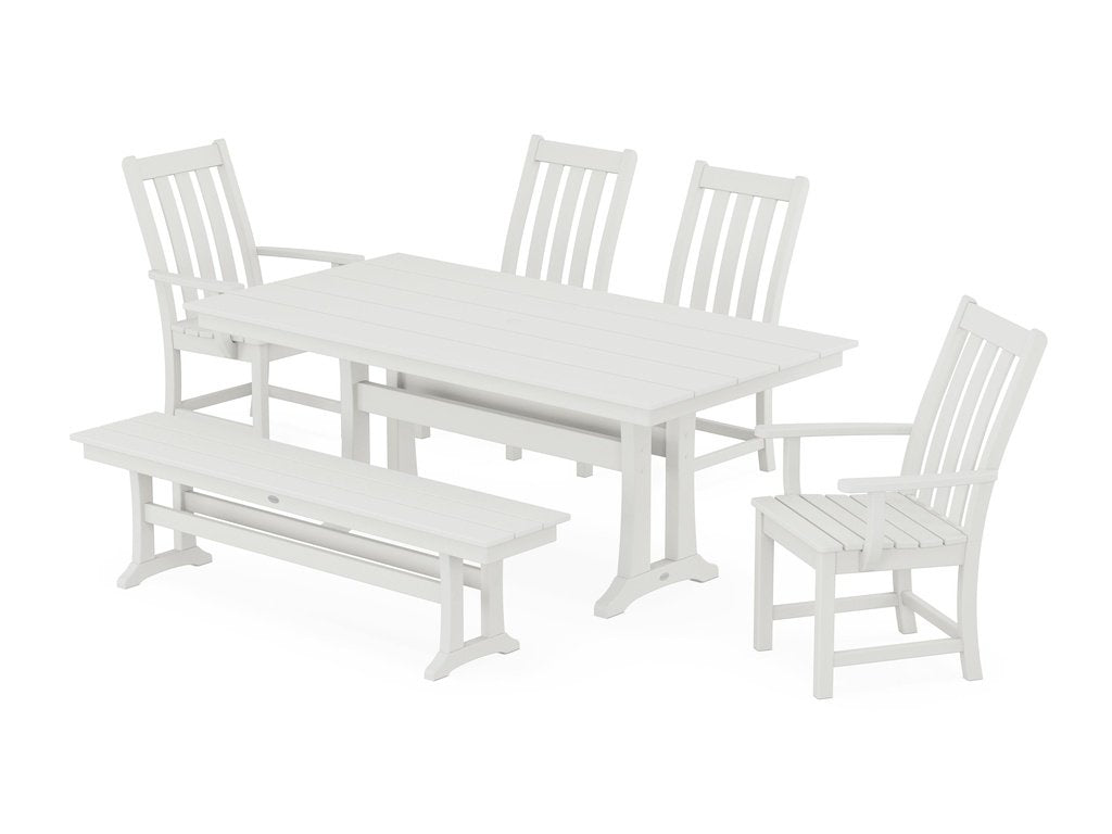 Vineyard 6-Piece Farmhouse Dining Set With Trestle Legs Photo