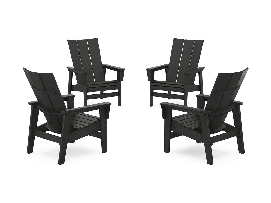 4-Piece Modern Grand Upright Adirondack Chair Conversation Set Photo