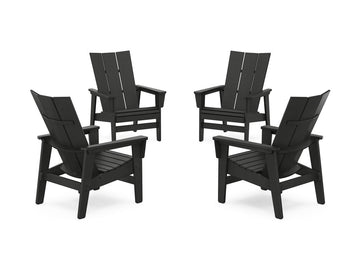 4-Piece Modern Grand Upright Adirondack Chair Conversation Set Photo