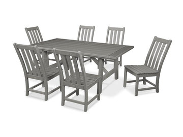 Vineyard 7-Piece Rustic Farmhouse Side Chair Dining Set Photo