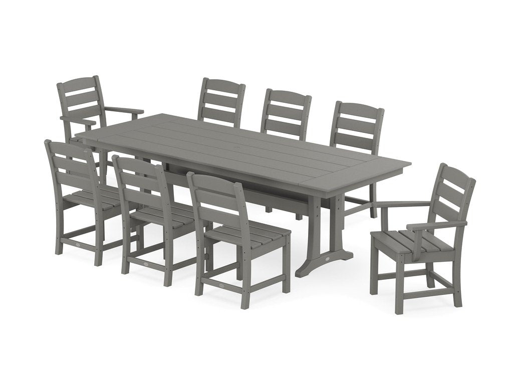 Lakeside 9-Piece Farmhouse Dining Set with Trestle Legs Photo