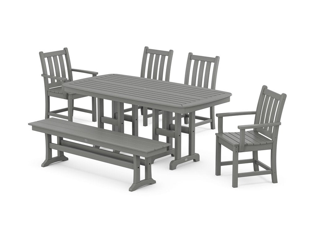 Traditional Garden 6-Piece Dining Set with Bench Photo