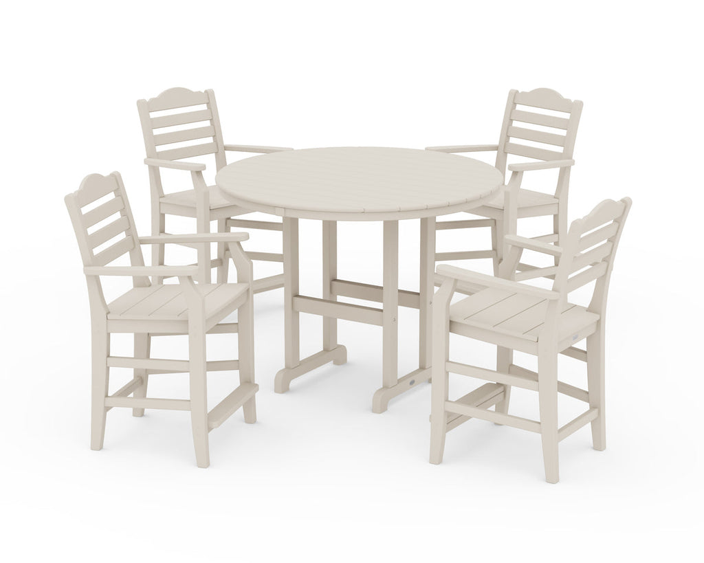 Savannah 5-Piece Round Farmhouse Counter Set Retreat Home Furniture