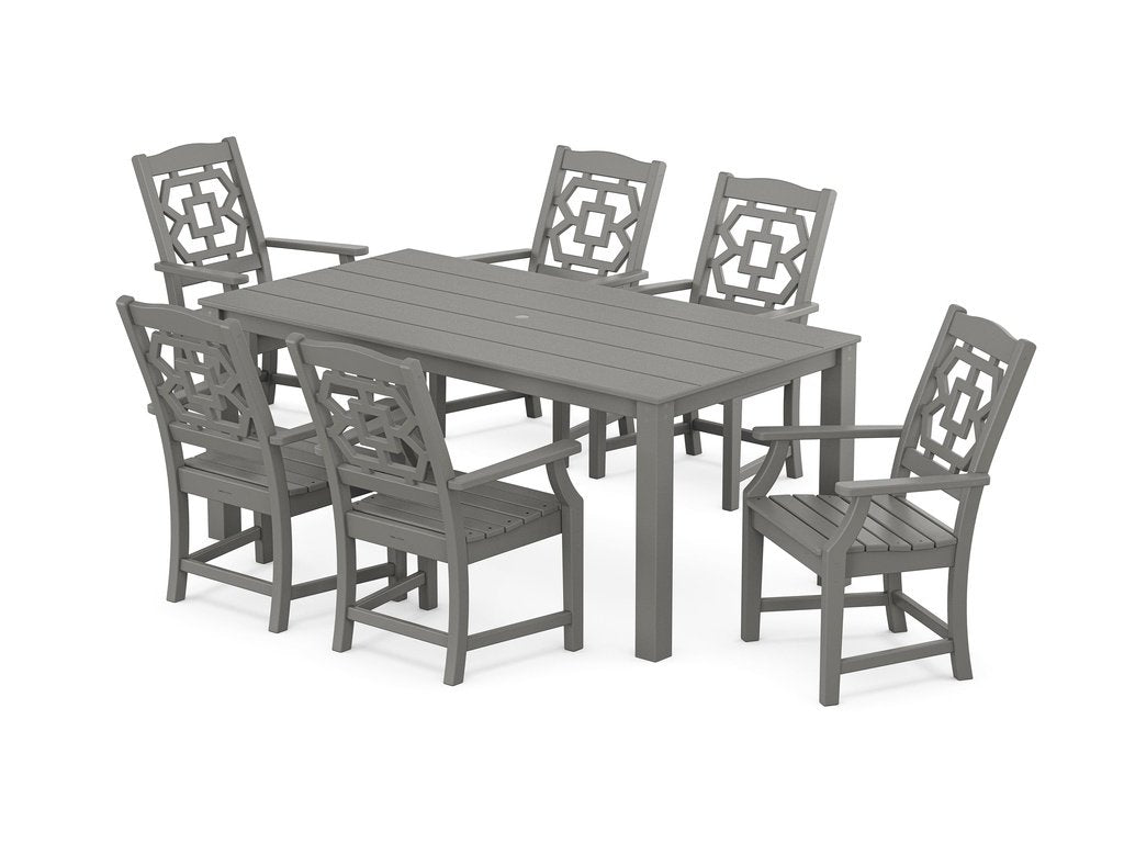 Chinoiserie Arm Chair 7-Piece Parsons Dining Set Photo