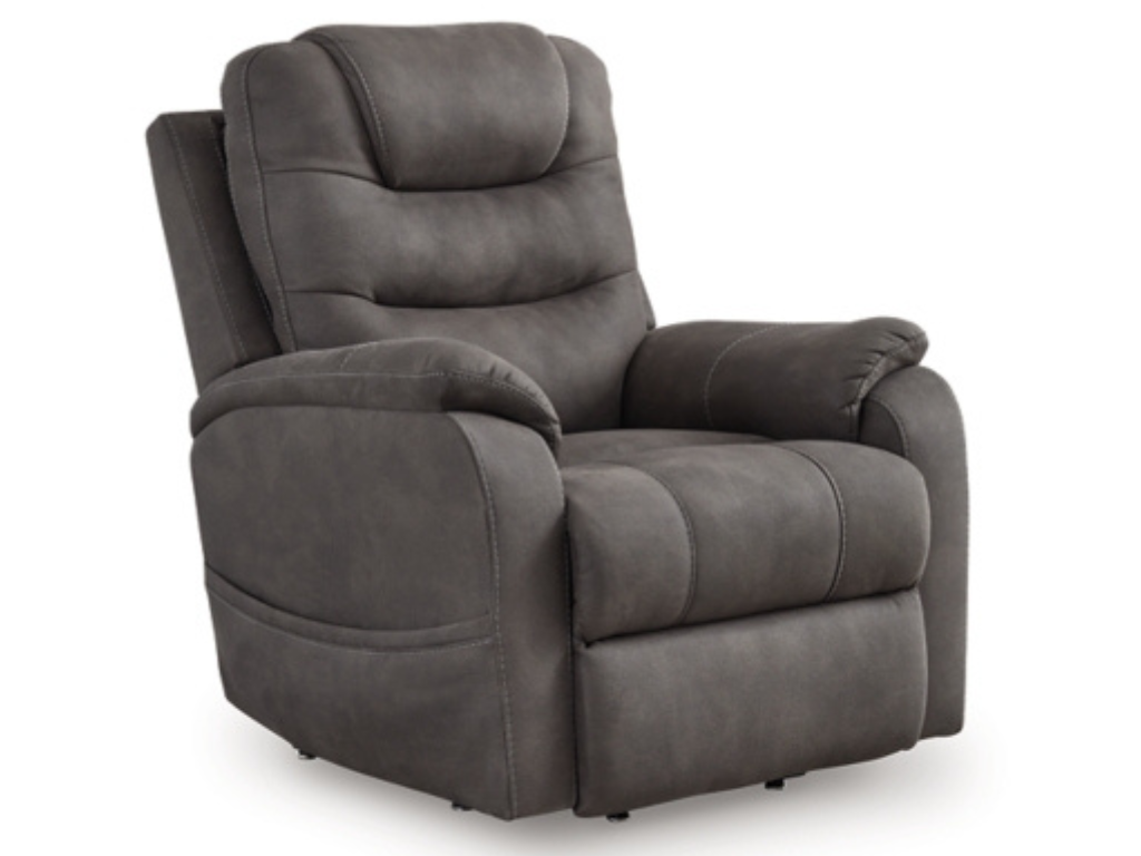 Gray recliner chair on a white background