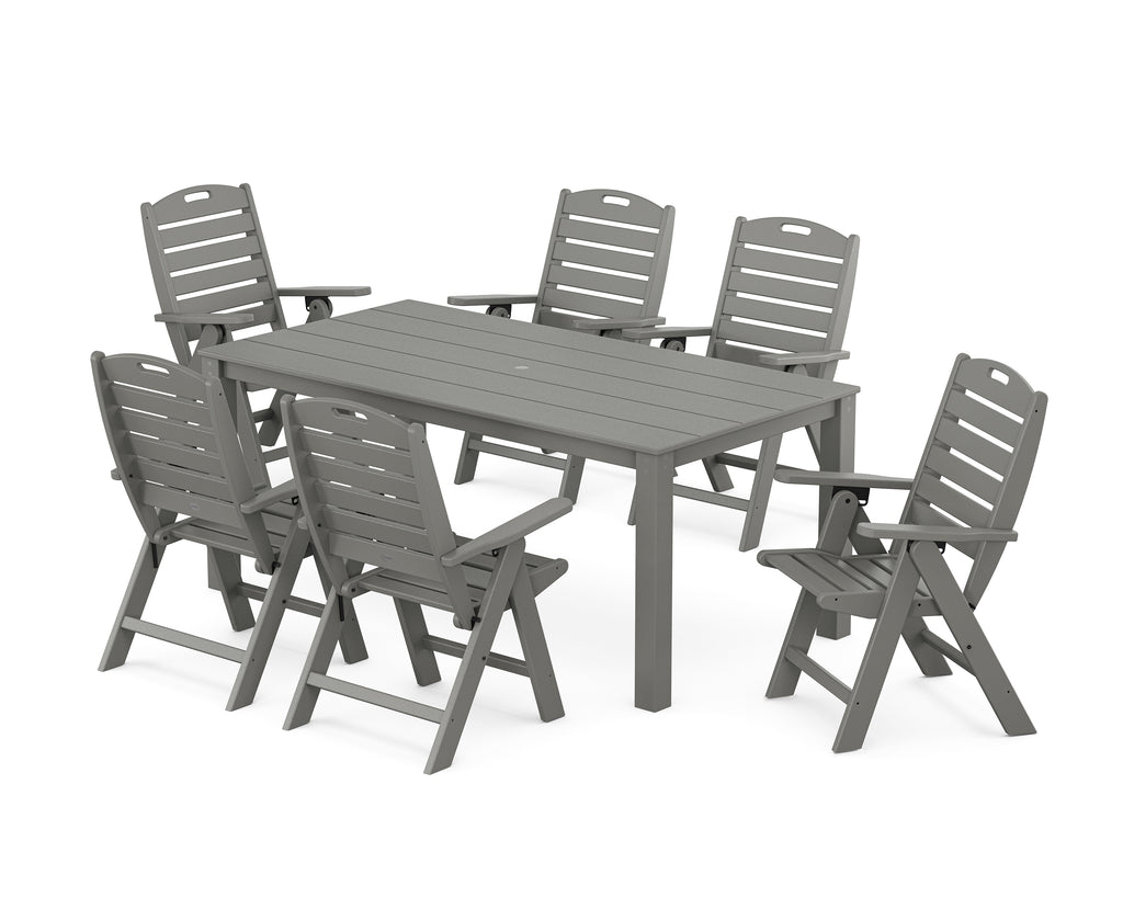Nautical Folding Highback Chair 7-Piece Parsons Dining Set Photo