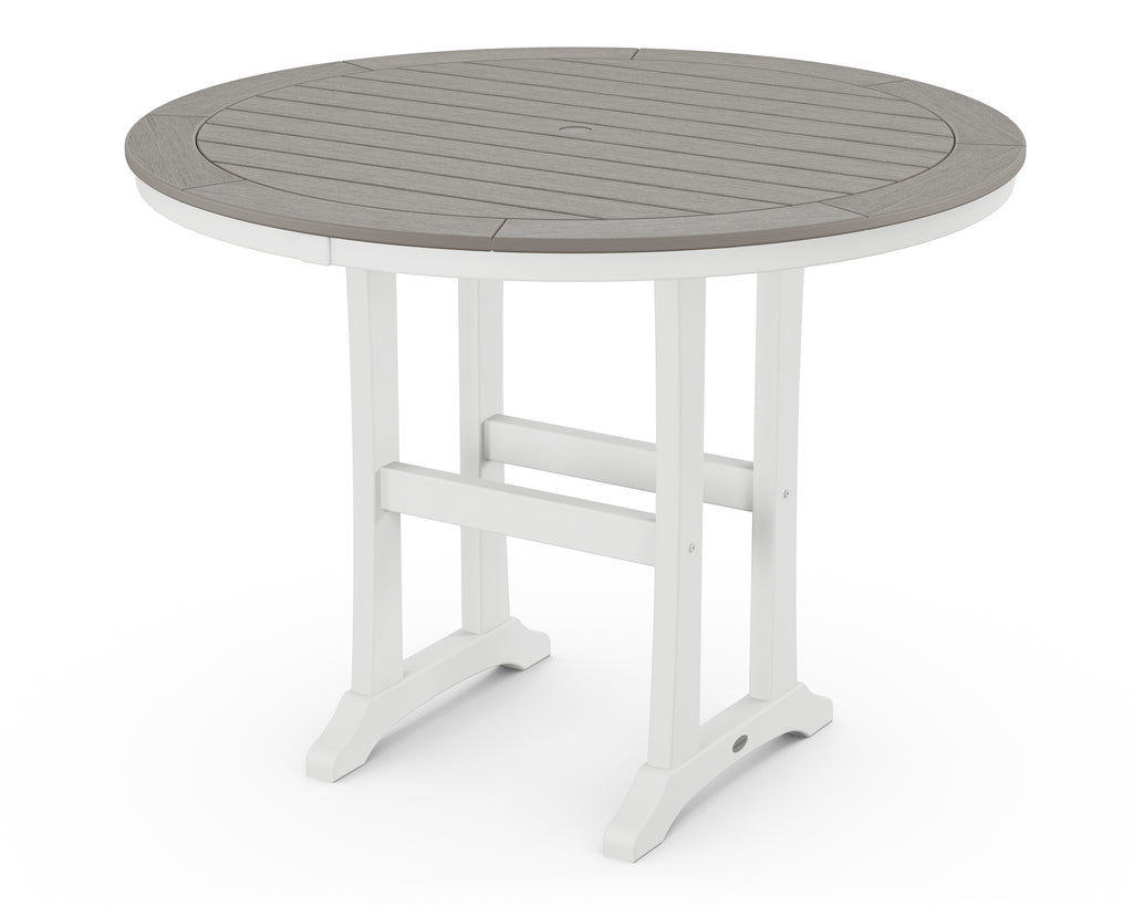 Nautical Trestle 48" Round Counter Table | Select Accents Retreat Home Furniture