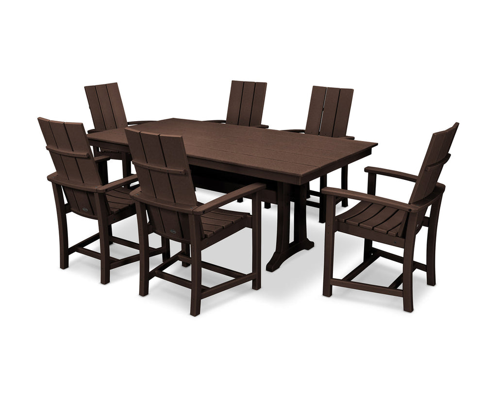 Modern Adirondack 7-Piece Rustic Farmhouse Dining Set with Trestle Legs Retreat Home Furniture