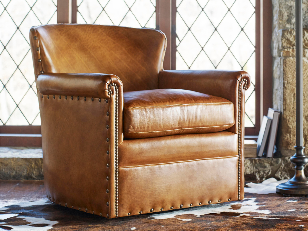 Hancock and Moore Swivel Chairs - Travelers Swivel Chair Emerald